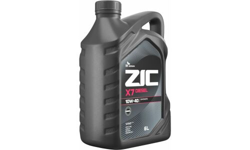 Масло моторное ZIC X7 Diesel 10w40, синтетическое, API SL/CI-4, ACEA E7, для дизельного двигателя, 6л, арт. 172607