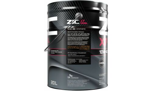 Масло моторное ZIC X7 Diesel 10w40, синтетическое, API SL/CI-4, ACEA E7, для дизельного двигателя, 20л, арт. 192607