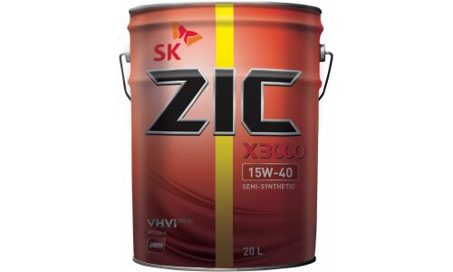 Масло моторное ZIC X3000 15w40, полусинтетическое, API CH-4, для дизельного двигателя, 20л, арт. 192601