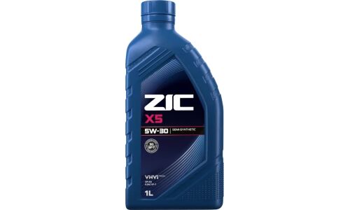 Масло моторное ZIC X5 5w30, полусинтетическое, API SQ, ILSAC GF-7A, для бензинового двигателя, 1л, арт. 132621