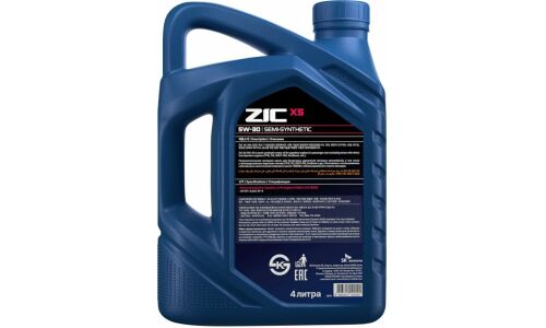 Масло моторное ZIC X5 5w30, полусинтетическое, API SP, ILSAC GF-6A, для бензинового двигателя, 4л, арт. 162621