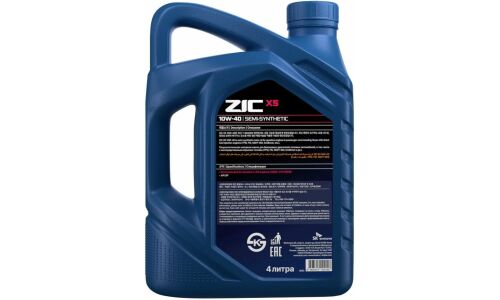 Масло моторное ZIC X5 10w40, полусинтетическое, API SP, для бензинового двигателя, 4л, арт. 162622