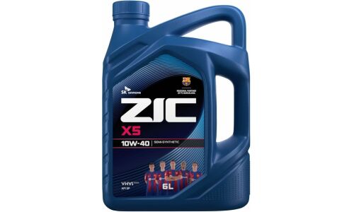 Масло моторное ZIC X5 10w40, полусинтетическое, API SP, для бензинового двигателя, 6л, арт. 172622