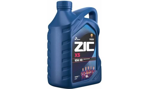 Масло моторное ZIC X5 10w40, полусинтетическое, API SP, для бензинового двигателя, 6л, арт. 172622