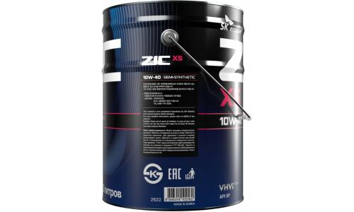 Масло моторное ZIC X5 10w40, полусинтетическое, API SP, для бензинового двигателя, 20л, арт. 192622
