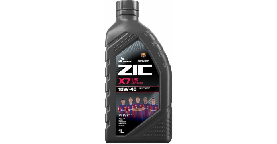 Масло моторное ZIC X7 LS 10w40, синтетическое, API SN, ACEA C3