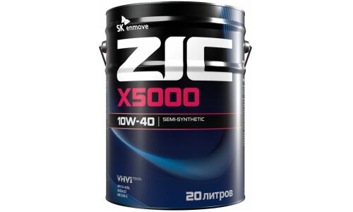 Масло моторное ZIC X5000 10w40, полусинтетическое, API SL/CI-4, ACEA E7, для дизельного двигателя, 20л, арт. 192658