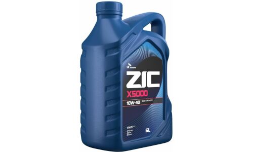 Масло моторное ZIC X5000 10w40, полусинтетическое, API SL/CI-4, ACEA E7, для дизельного двигателя, 6л, арт. 172658