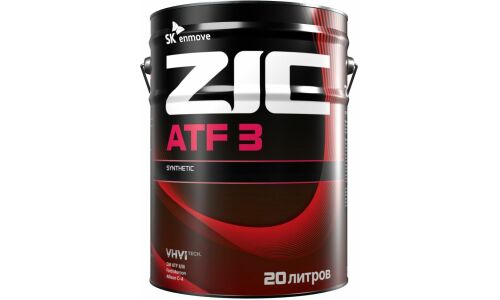 Масло трансмиссионное ZIC ATF 3, синтетическое, GM Dexron III, для АКПП и ГУР, 20л, арт. 192632