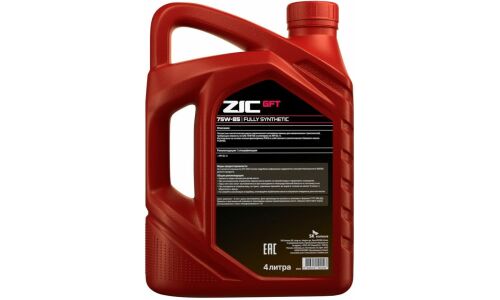 Масло трансмиссионное ZIC GFT 75w85, синтетическое, API GL-4, для МКПП, 4л, арт. 162624