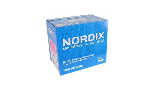 Аккумулятор Nordix 100D26L, 95Ач, CCA 730А, необслуживаемый