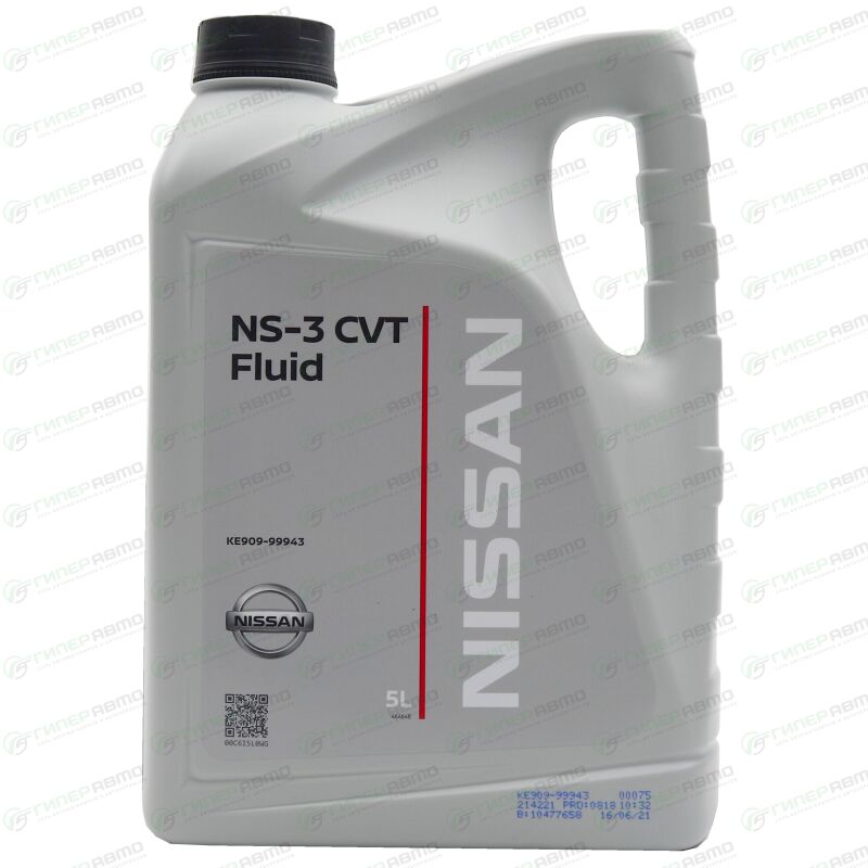 Масло трансмиссионное Nissan CVT NS-3 синтетическое, 5л, арт. KE909 ...