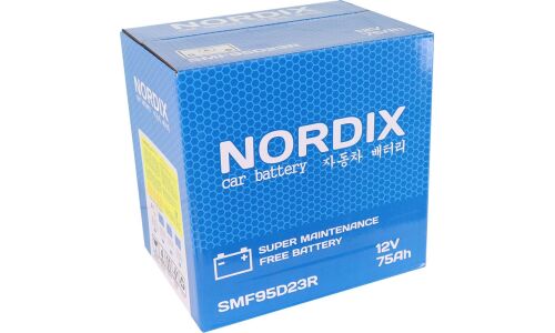 Аккумулятор Nordix 95D23R, 75Ач, CCA 650А, необслуживаемый (распродажа 2024г)