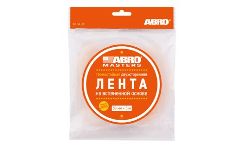 Лента клейкая двусторонняя ABRO Masters, акриловая, 50мм x 5м, белая, арт. OE-50-R