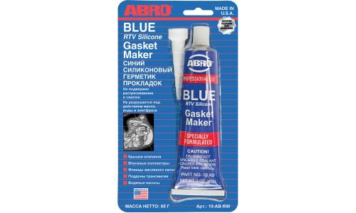 Герметик-прокладка ABRO Blue RTV Silicone Gasket Maker, силиконовый, синий, туба 85г, арт. AB-10-R