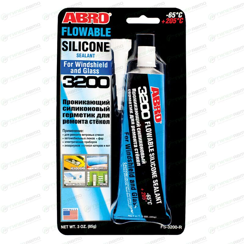 Герметик для стёкол ABRO 3200 Flowable Silicone Sealant, силиконовый ...