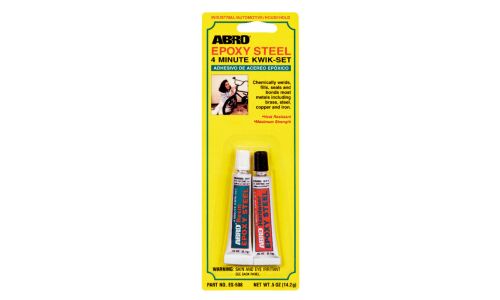 Клей эпоксидный ABRO Epoxy Steel 4 Minute Kwik-Set, 4-минутный, для металла, туба 2х7.1г, арт. ES-508