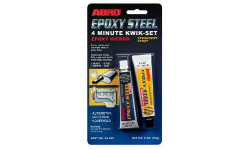 Клей эпоксидный ABRO Epoxy Steel 4 Minute Kwik-Set, 4-минутный, многоцелевой, туба 2х28.5г, арт. ES-509