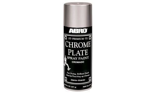 Краска аэрозольная ABRO Premium Chrome Plate Spray Paint Cromado, для различных поверхностей, цвет «хром», 227г, арт. SP-317-RE