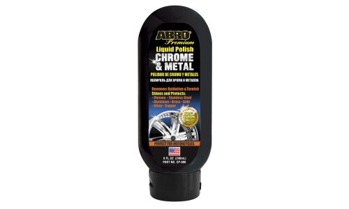 Очиститель-полироль ABRO Masters Chrome & Metal Liquid Polish, для металлических и хромированных деталей, бутылка 240мл, арт. CP-880