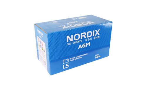 Аккумулятор Nordix LN5/L5(H8) L, 95Ач, CCA 850А, необслуживаемый, технология AGM (Китай)