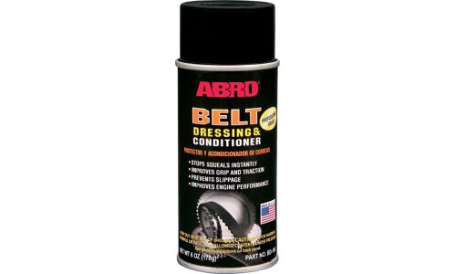 Средство для приводных ремней ABRO Belt Dressing & Conditioner, антискрип, защищает от воздействия тепла, холода, влаги, пыли и грязи, аэрозоль 170г, арт. BD-100