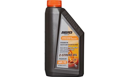 Масло для мототехники ABRO 2-Stroke Oil Premium, API TC, 2-тактное, 1л, арт. API TC