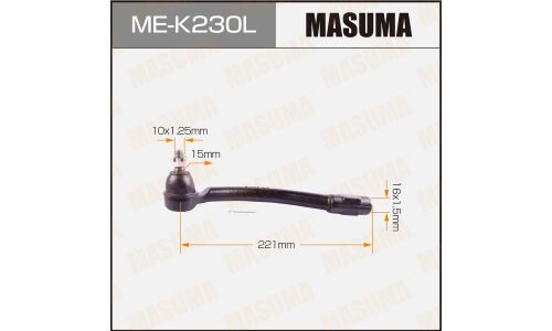 Наконечник рулевой тяги Masuma, для Hyundai i30, KIA Ceed, арт. ME-K230L