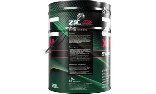 Масло моторное ZIC X7000 AP 5w30, синтетическое, API CI-4, ACEA E4/E7, для дизельного двигателя, 20л, арт. 192605