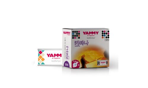 Ароматизатор на торпедо Yammy Katana (Парфюм), меловой, баночка, арт. S016