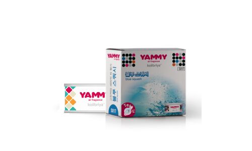 Ароматизатор на торпедо Yammy Blue Squash (Свежесть), меловой, баночка, арт. S017
