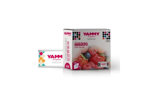 Ароматизатор на торпедо Yammy Fresh Berries (Свежие ягоды), меловой, баночка, арт. S019