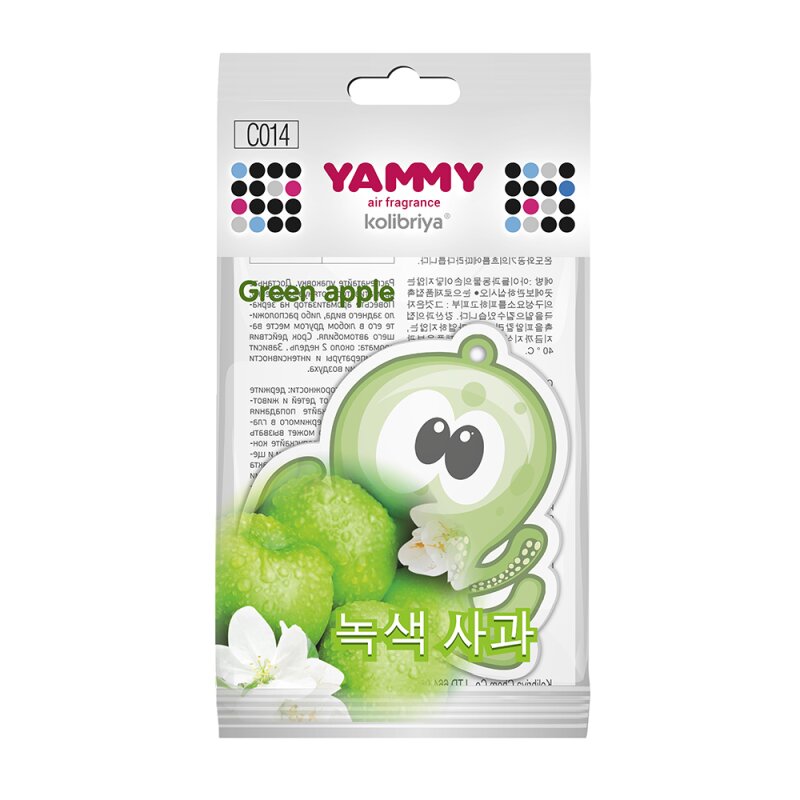 

Ароматизатор подвес. Yammy картон с пропиткой "Green Apple