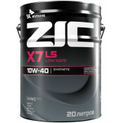 Масло моторное ZIC X7 LS 10w40, синтетическое, API SN, ACEA C3, универсальное, 20л, арт. 192620