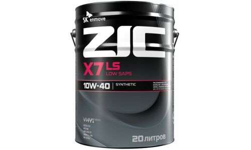Масло моторное ZIC X7 LS 10w40, синтетическое, API SN, ACEA C3, универсальное, 20л, арт. 192620
