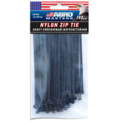 Хомут нейлоновый (стяжка) ABRO Masters, 2.5x150мм, морозостойкий, черный, арт. ZTB-2515-R, комплект 100 шт