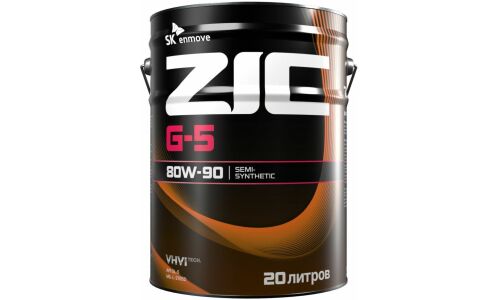 Масло трансмиссионное ZIC G-5 80w90, синтетическое, API GL-5, для МКПП и мостов, 20л, арт. 192633