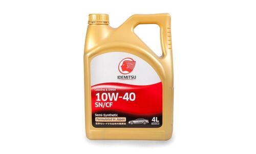 Масло моторное IDEMITSU 10w40, полусинтетическое, SN/CF, универсальное, 4л, арт. 30015049-746