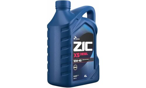 Масло моторное ZIC X5 Diesel 10w40, полусинтетическое, API SL/CI-4, для дизельного двигателя, 4л, арт. 162660