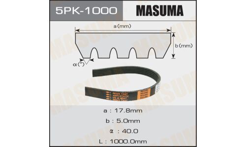 Ремень поликлиновый Masuma, арт. 5PK-1000