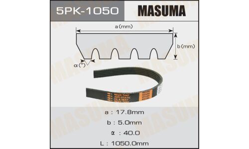 Ремень поликлиновый Masuma, арт. 5PK-1050