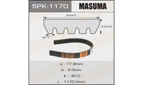 Ремень поликлиновый Masuma, арт. 5PK-1170