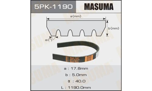 Ремень поликлиновый Masuma, арт. 5PK-1190