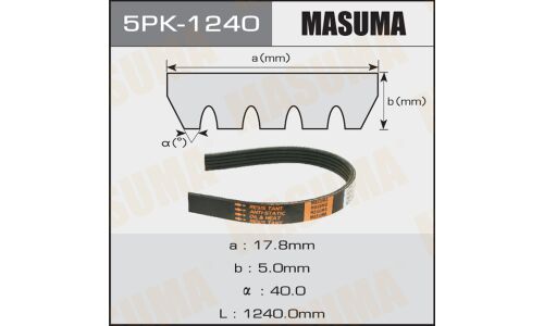 Ремень ручейковый Masuma 5PK-1240