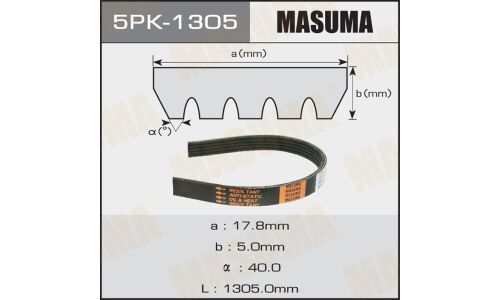 Ремень поликлиновый Masuma, арт. 5PK-1305