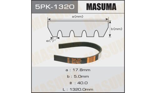 Ремень поликлиновый Masuma, арт. 5PK-1320