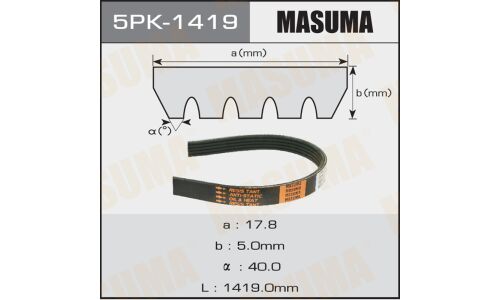 Ремень поликлиновый Masuma, арт. 5PK-1419