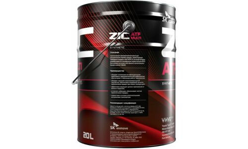 Масло трансмиссионное ZIC ATF Multi синтетическое, универсальное, для АКПП, 20л, арт. 192628