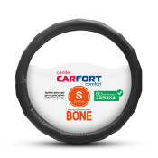 Оплетка на руль CARFORT BONE с рельефными ребрами, кожа, черный цвет, размер S (35-37см) Оплетка на руль CARFORT BONE с рельефными ребрами, кожа, черный цвет, размер S (35-37см)