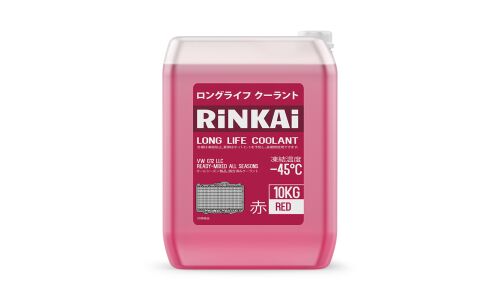 Антифриз Rinkai Long Life Coolant G12 LLC, красный, -45°C, 10кг, арт. AFR10